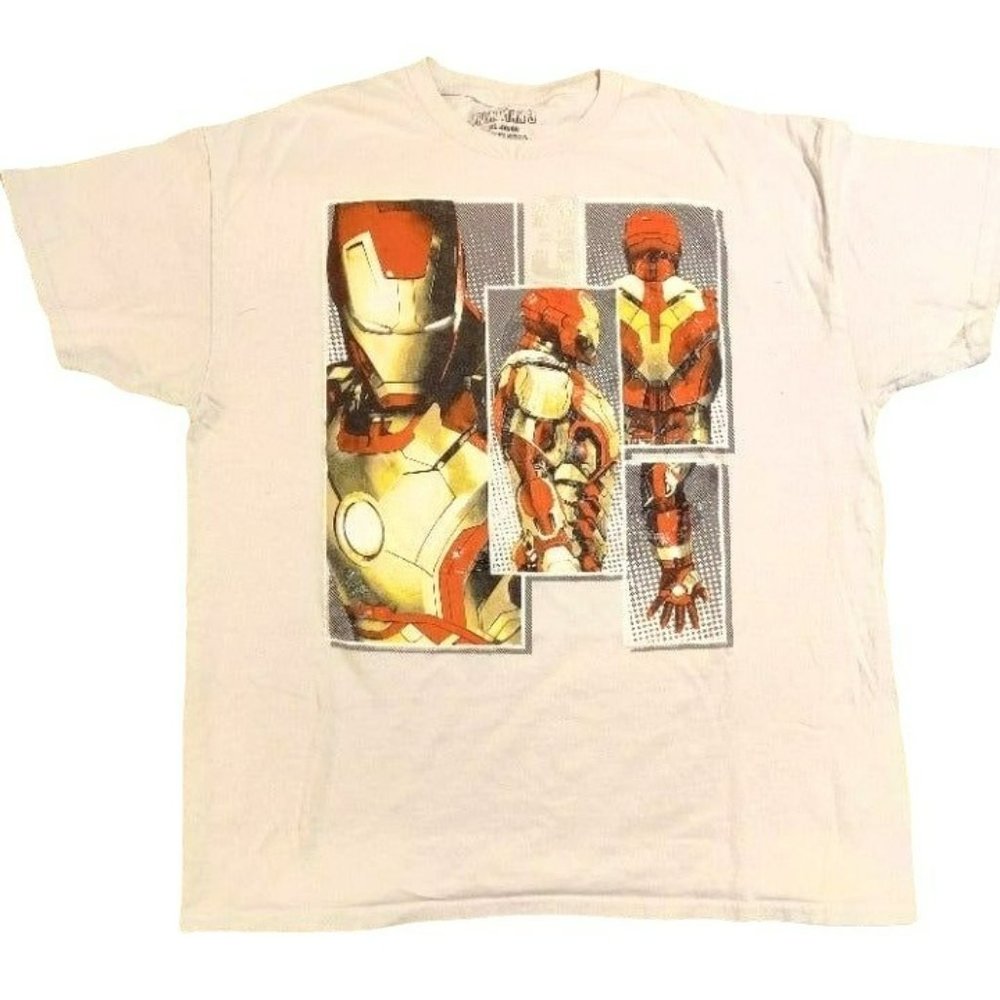 Mad Engine XL 46/48 Iron Man 3 Tee Shirt 100% Cotton with Large Graphics